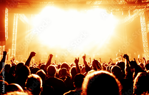 Photo: cheering crowd at concert cheering crowd at concert