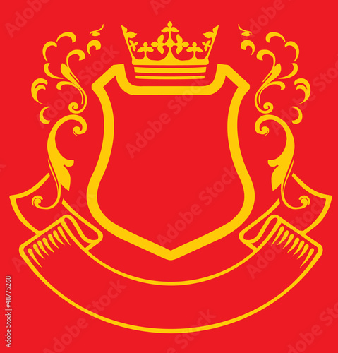 Vector: Coat of arms with crown Coat of arms with crown
