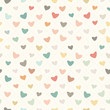 Retro Pattern with Colorful Hearts