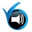 volume sur bouton validé bleu