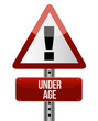 road traffic sign with an under age