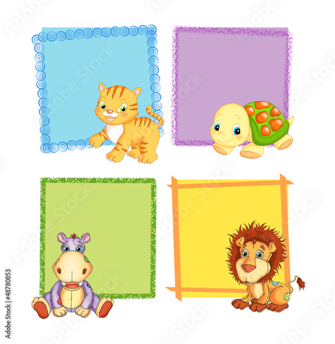 Illustration: biglietti con animali biglietti con animali