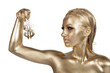 Goldene Frau mit Dollar