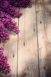 The beautiful lilac on a wooden background