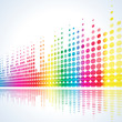musical background with multicolored lines on white