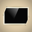 retro horizontal photo frame on paper background