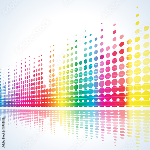 Vector: musical background with multicolored lines on white musical background with multicolored lines on white