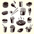 Fast food set. Vector