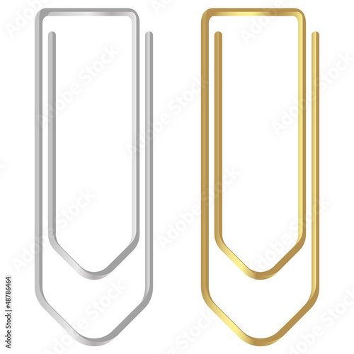 Vector: Büroklammern gold silber Büroklammern gold silber