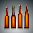 Beer bottle clear set with no label