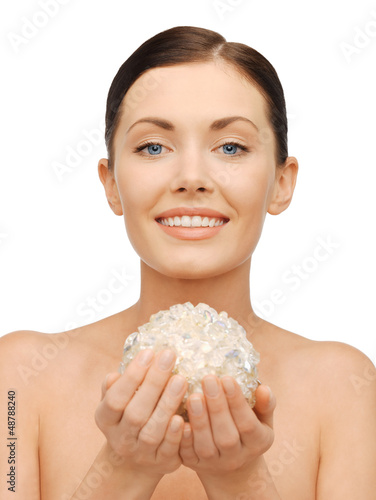 Photo: woman with bath ball woman with bath ball