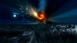 Star flash in the sky of a fantastic planet