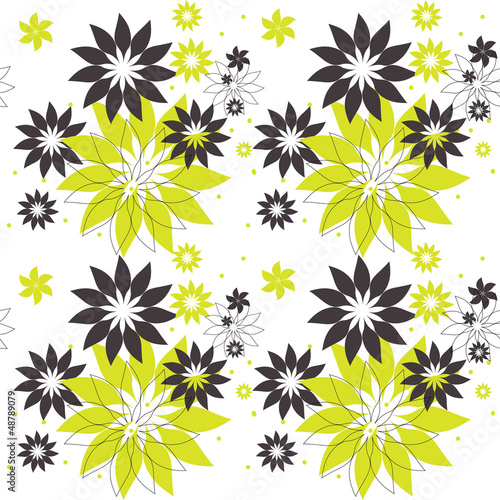 Vector: Seamless pattern with abstract flowers Seamless pattern with abstract flowers
