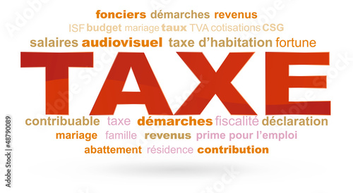 Vector: nuage de mots taxe nuage de mots taxe