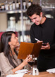 Woman ordering at a restaurant