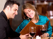 Romantic couple at a restaurant