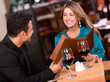 Couple eating at a restaurant