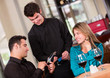 Paying by card at a restaurant