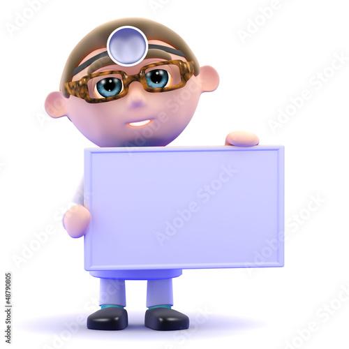 Illustration: Doctor with blank sign Doctor with blank sign