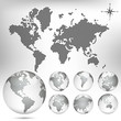 Vector dotted Map and Globe of the World. EPS10