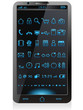 Vector: Smartphone mit leuchtenden Icons Smartphone mit leuchtenden Icons