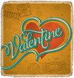 hand-lettered vintage valentines card (vector)