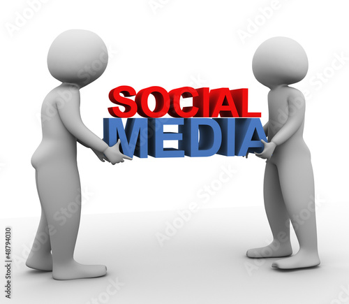 Illustration: 3d men with 'social media' 3d men with 'social media'