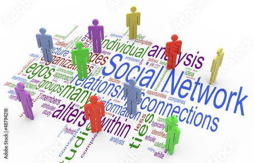 Illustration: 3d social network concept 3d social network concept