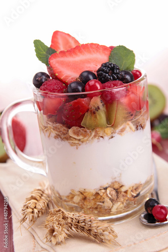 Photo: yogurt with muesli and berries yogurt with muesli and berries