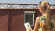 Video: Woman pick -up her Mail courrier Woman pick -up her Mail courrier
