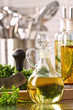 Photo: Bottle of olive oil and fresh parsley Bottle of olive oil and fresh parsley