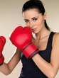 Attractive female boxer
