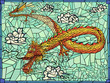 Vector illustration of gold dragon.
