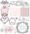 Wedding invitation collection of vintage elements