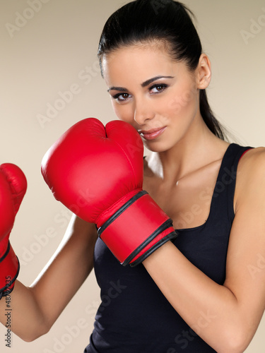 Photo: Attractive female boxer Attractive female boxer