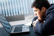 Businessman working with laptop