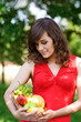 Young woman in orchard