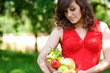 Young woman in orchard