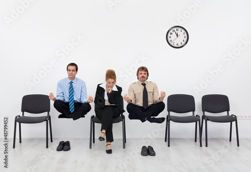 Photo: Feeling a slight handicap - people waiting for the job interview Feeling a slight handicap - people waiting for the job interview