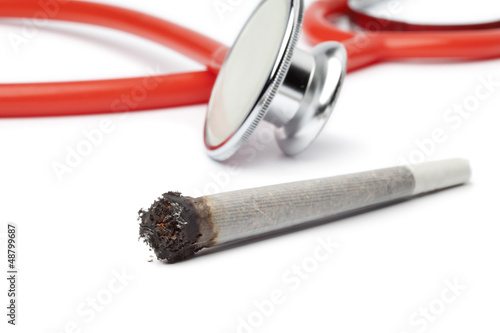 Photo: Lit reefer with stethoscope Lit reefer with stethoscope