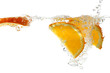 canvas print picture orange slices in water isolated on white