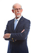 Serious well dressed senior man with glasses. Isolated.