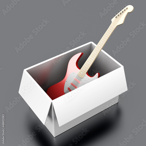 Illustration: Gitarre im Versand Gitarre im Versand