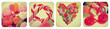 heart candies collage