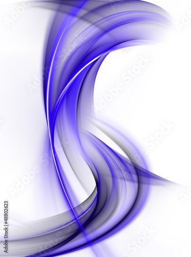 Illustration: Abstract bright blue waves on white background Abstract bright blue waves on white background