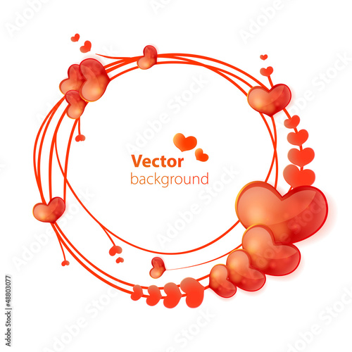 Vector: Abstract vector round frame with hearts. Abstract vector round frame with hearts.