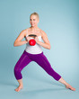 Girl and kettlebell