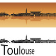 Toulouse skyline in orange background