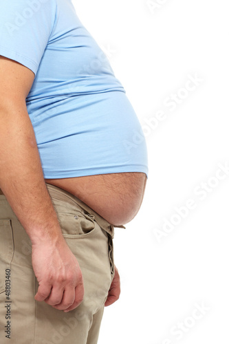 Photo: Fat man with a big belly. Fat man with a big belly.