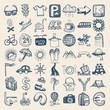 49 hand drawing icon set, travel theme